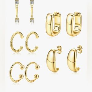 Stunning Nordstrom 14KT Dip set of 5 adorable earrings